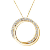 0.61 ct Intertwined Circles Diamond Medallion Pendant in 14K White & Yellow Gold (G-H,SI) - Yellow Gold