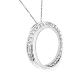 0.61 ct Intertwined Circles Diamond Medallion Pendant in 14K White & Yellow Gold (G-H,SI) - White Gold