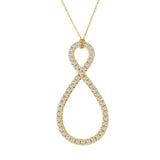 1.15 ct Twisted Loop Diamond Pendant in 14K White & Yellow Gold (G-H,SI) - Yellow Gold