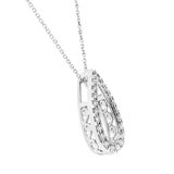 0.34 ct Teardrop Shape Diamond Pendant in 14K White & Yellow Gold (G-H,SI) - White Gold