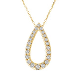 0.34 ct Teardrop Shape Diamond Pendant in 14K White & Yellow Gold (G-H,SI) - Yellow Gold