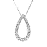 0.34 ct Teardrop Shape Diamond Pendant in 14K White & Yellow Gold (G-H,VS) - White Gold