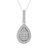 0.48 ct Pear Drop Shape Diamond Pendant in 14K White & Yellow Gold (G-H,SI) - White Gold