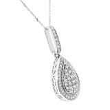 0.48 ct Pear Drop Shape Diamond Pendant in 14K White & Yellow Gold (G-H,VS) - White Gold