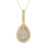 0.48 ct Pear Drop Shape Diamond Pendant in 14K White & Yellow Gold (G-H,VS) - Yellow Gold