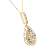 0.48 ct Pear Drop Shape Diamond Pendant in 14K White & Yellow Gold (G-H,VS) - Yellow Gold