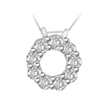 0.80 ct Circle Diamond Pendant in 14K White & Yellow Gold (G-H,SI) - White Gold