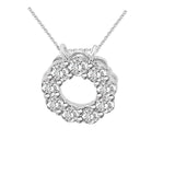 0.80 ct Circle Diamond Pendant in 14K White & Yellow Gold (I-J,I2) - White Gold