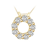0.80 ct Circle Diamond Pendant in 14K White & Yellow Gold (G-H,VS) - Yellow Gold