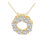0.80 ct Circle Diamond Pendant in 14K White & Yellow Gold (G-H,SI) - Yellow Gold