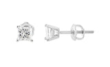 Glitz Design Princess Cut Natural Diamond Stud Earrings in 14k Gold with Screw Backs (G-H,VS1) - White Gold