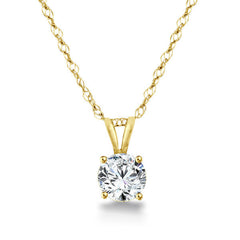 Natural Princess Cut White Diamond Solitaire Pendant Necklaces in White Gold