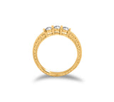 Gitz Design 1/2 ct tw Diamond Vintage Past Present Future Millgrain Setting Ring 14k Gold (G-H,SI1-SI2) - Yellow Gold
